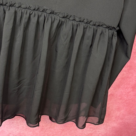 155. Simply Vera Vera Wang Black Blazer with Chiffon Hem Size M - Picture 4 of 8